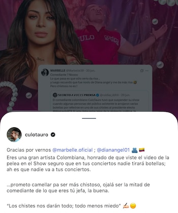 La respuesta de Culotauro a Marbelle sumó otra ronda al escándalo de la obra de teatro 'La Megacárcel' - crédito @culotauro/IG