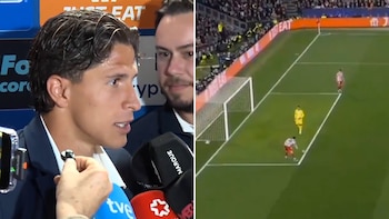 El tenso cruce entre Giuliano Simeone y varios periodistas al ver una polémica jugada por la que Barcelona reclamó penal ante Atlético de Madrid