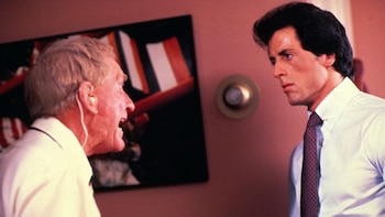 Burgess Meredith y Sylvester Stallone