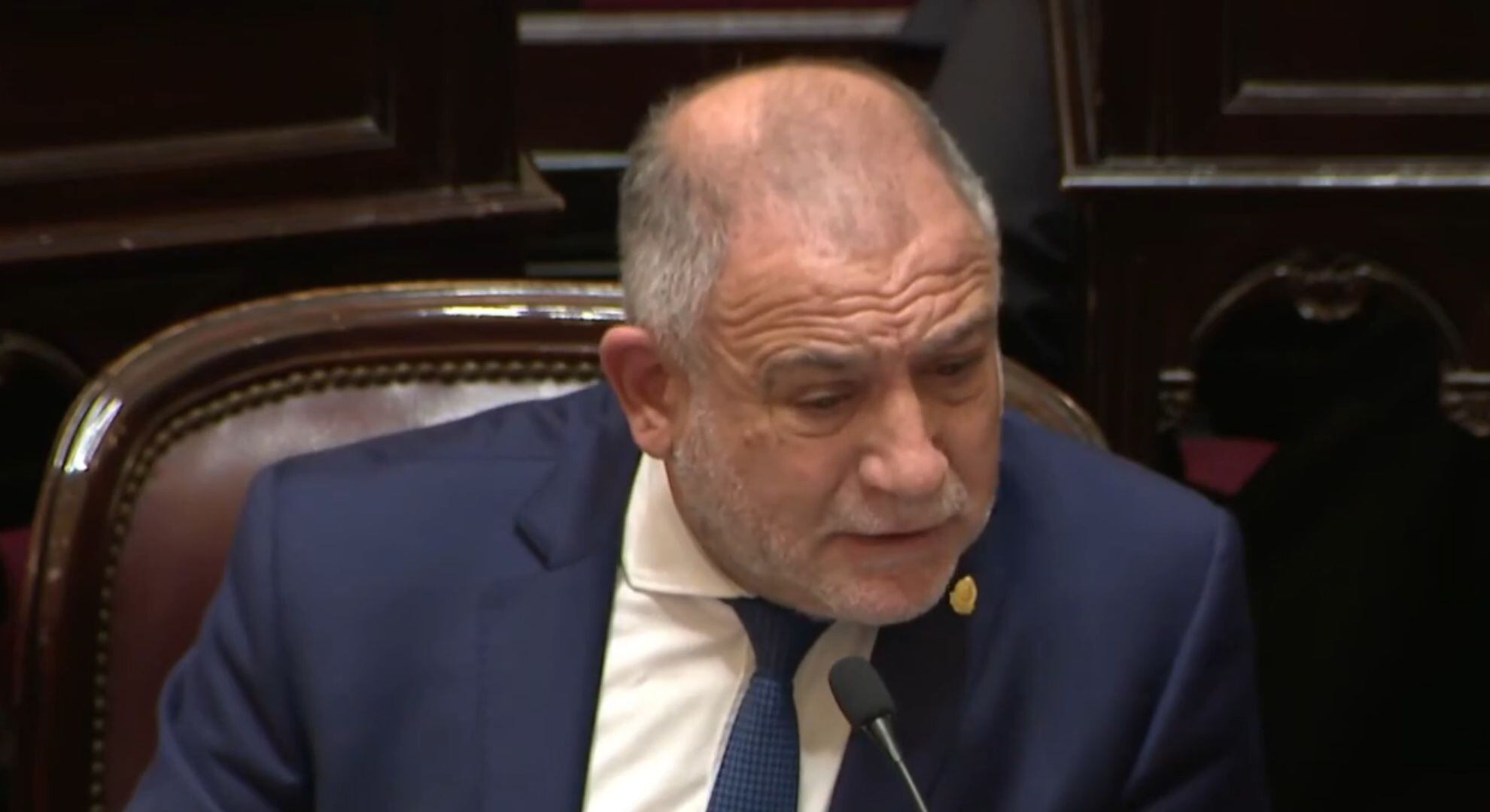 El senador durante su exposición sobre la Ley de Emergencia Pediátrica