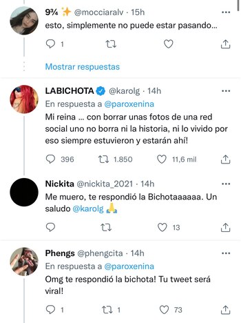 Karol G reaccionó a la publicación de una de sus más grandes fans. Twitter: @karolg