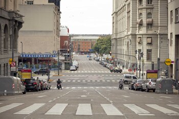 Una ciudad vacía, durante el