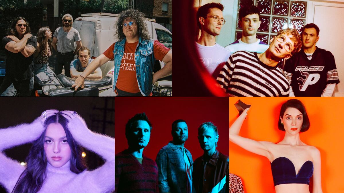 De arriba a abajo: Alcalá Norte, Glass Animals, Olivia Rodrigo, Muse y St. Vincent, algunos de los artistas a tener en cuenta en el Madcool 2025