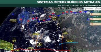 Sistemas meteorológicos que influirán hoy
