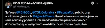 Indalecio Dangond Baquero - crédito @indadangond/X