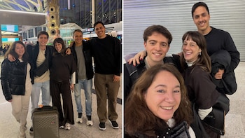 La emoción de Sergio Lapegüe al despedir a su hijo Franco antes de viajar a Estados Unidos para estudiar en Harvard