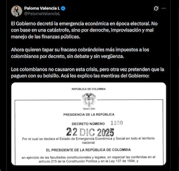 La senadora del Centro Democrático