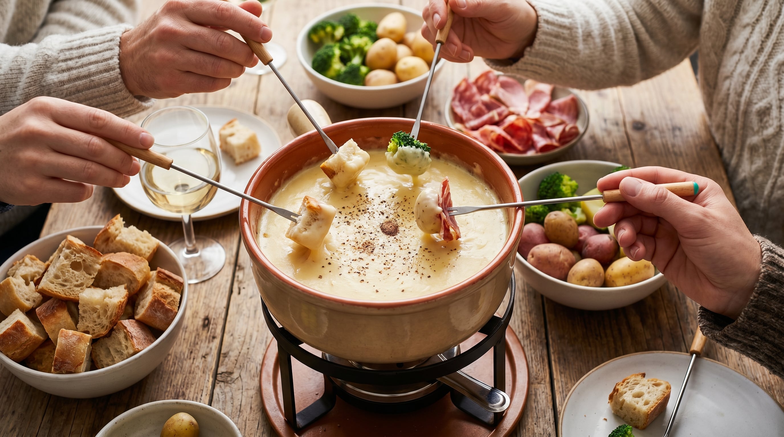 La fondue combina varios quesos derretidos en una olla común. (Imagen Ilustrativa Infobae)