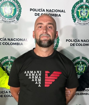 Captura de Florind Rama en Pereira, tras una operación conjunta entre la Policía Metropolitana de Pereira, Europol y Interpol - crédito Policía Nacional/X