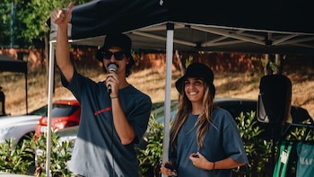 Los organizadores del torneo, Santos Luque y Florencia de Montmolin