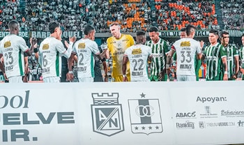 Atlético Nacional y Once Caldas en los actos protocolarios de su partido benéfico y amistoso - crédito Atlético Nacional