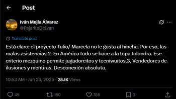 El excomentarista deportivo fue crítico