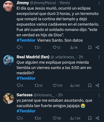 Colombianos relacionaron el temblor del