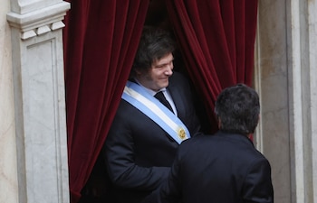 Milei en el momento de