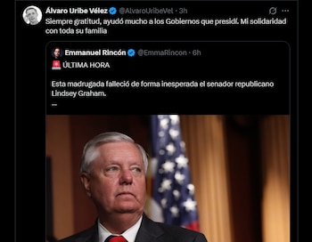 O ex-presidente Álvaro Uribe classificou Graham como um aliado fundamental de seu governo – crédito