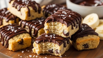 Barritas saludables de plátano y yogur griego con chocolate: el snack casero que conquista por su sabor