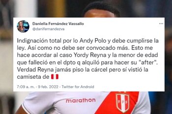 Usuarios estallan contra Andy Polo.