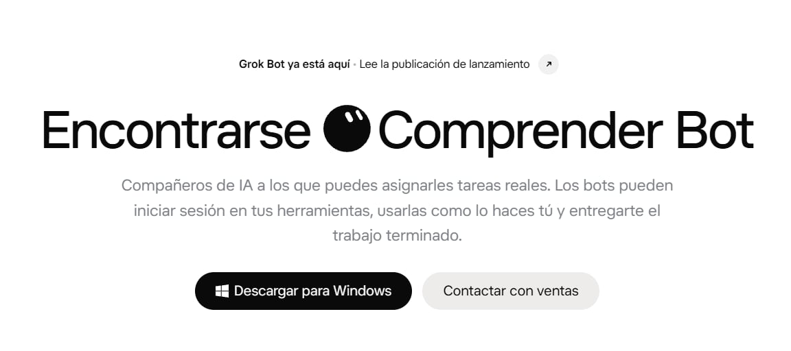 Grok Bot es un sistema de agentes autónomos de inteligencia artificial de xAI que opera en un ordenador virtual en la nube las 24 horas del día.
(x.ai/bot)