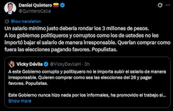 Daniel Quintero se despachó contra