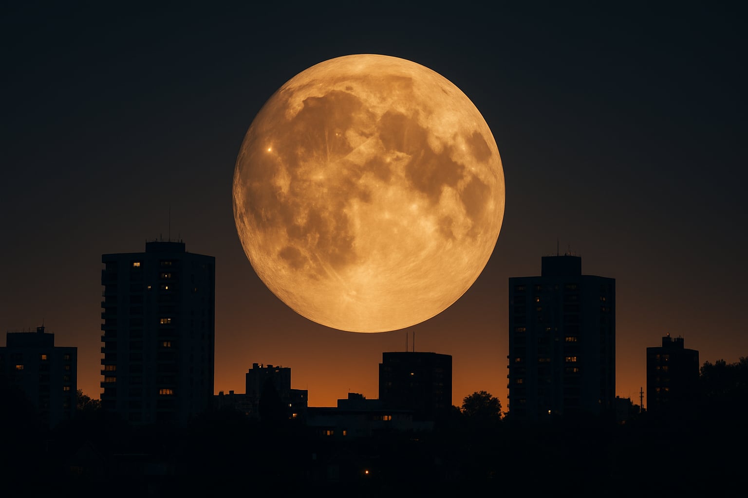 La ilusión lunar hace que la Luna se vea más grande cerca del horizonte por un efecto cognitivo, no atmosférico (Imagen Ilustrativa Infobae)