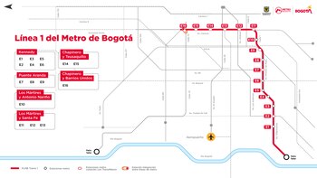 La primera línea de la megaobra del metro de Bogotá conecta nueve de las 20 localidades de la ciudad - crédito Empresa Metro de Bogotá