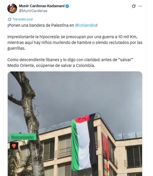 El estudiante de Arquitectura de la Universidad de los Andes alegó que es