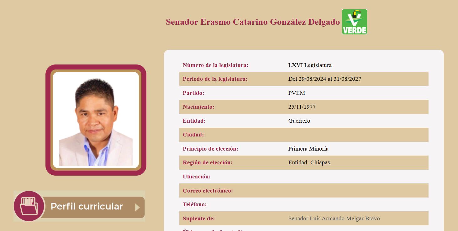 El cantante formó parte del grupo parlamentario del PVEM