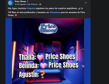 (Facebook/Price shoes)