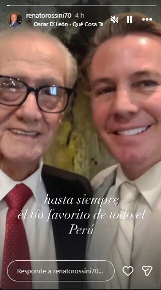 La emotiva despedida de Renato Rossini a Guillermo Rossini: “El tío favorito del Perú”