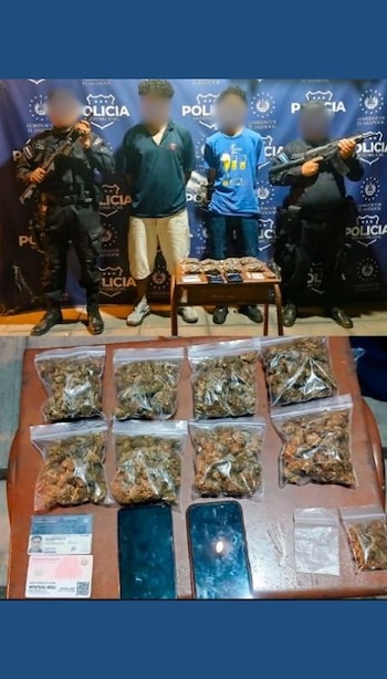 La PNC identificó a Jonathan P. y Bryan A. como los detenidos en el operativo. (Cortesía: Policía Nacional Civil)