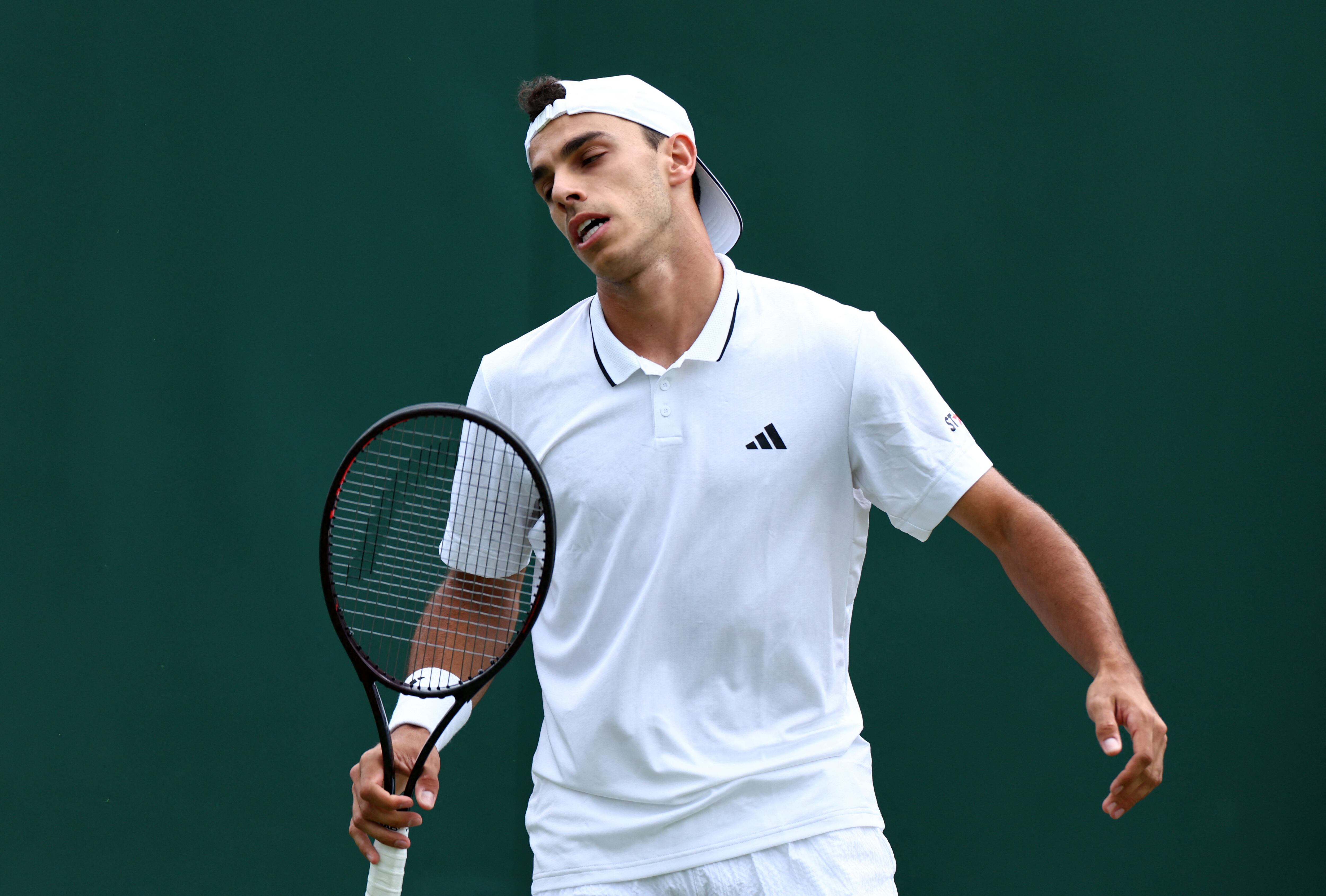 El argentino Francisco Cerúndolo se despidió en la primera ronda de Wimbledon al caer en cuatro sets frente al portugués Nuno Borges (Foto: REUTERS/Toby Melville)