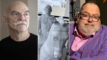 Escultura Martín Caparrós Jorge Lanata