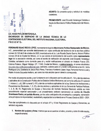 La denuncia de Claudia Sheinbaum