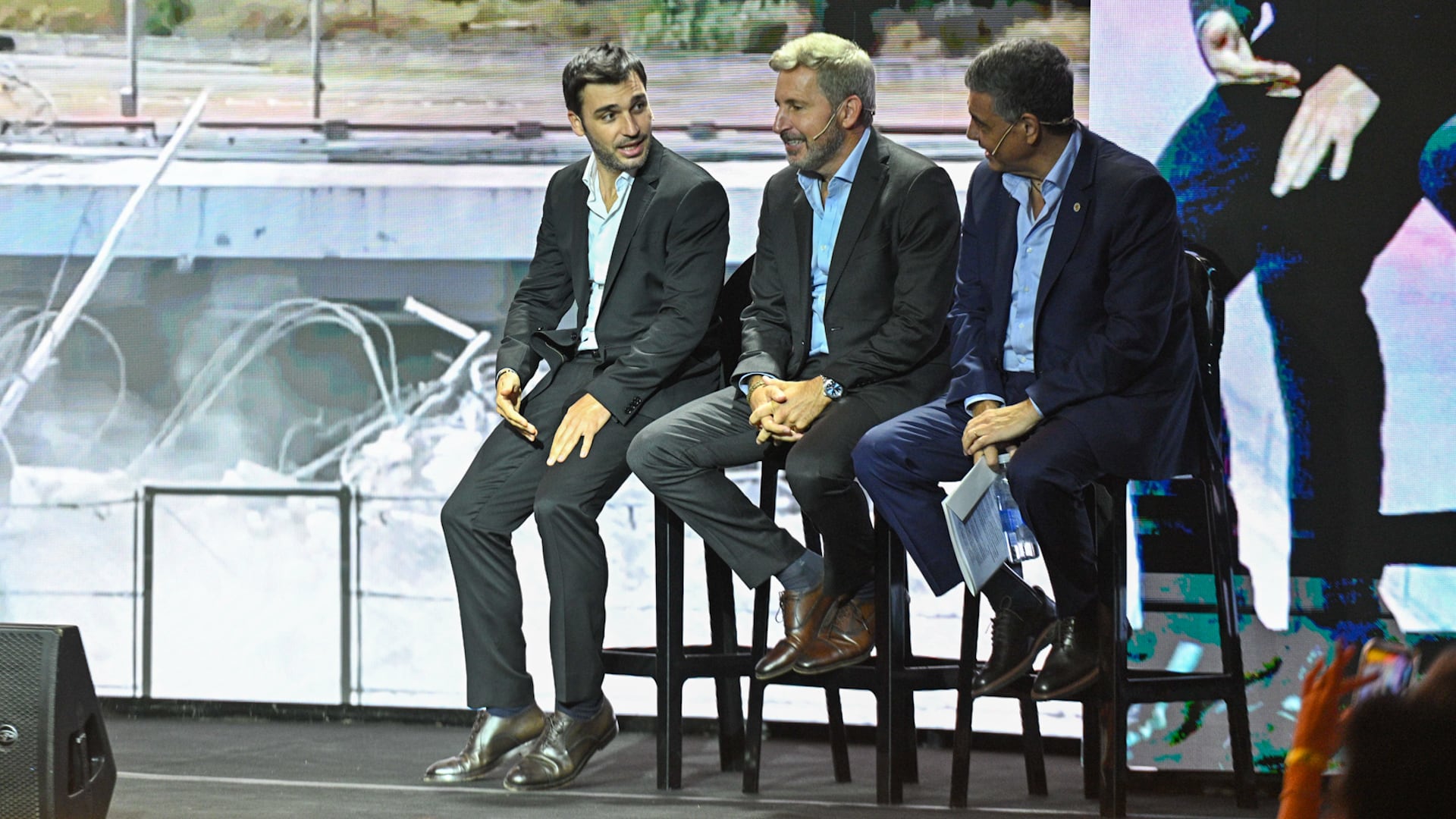 El jefe de Gobierno, Jorge Macri, y los gobernadores Ignacio Torres (Chubut) y Rogelio Frigerio (Entre Ríos) Fotografía: Adrián Escandar