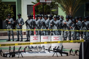 Las autoridades destacaron la importancia del procedimiento para impedir que este armamento vuelva a manos de grupos criminales. Crédito: Cuartoscuro