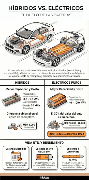 El tamaño de las baterías