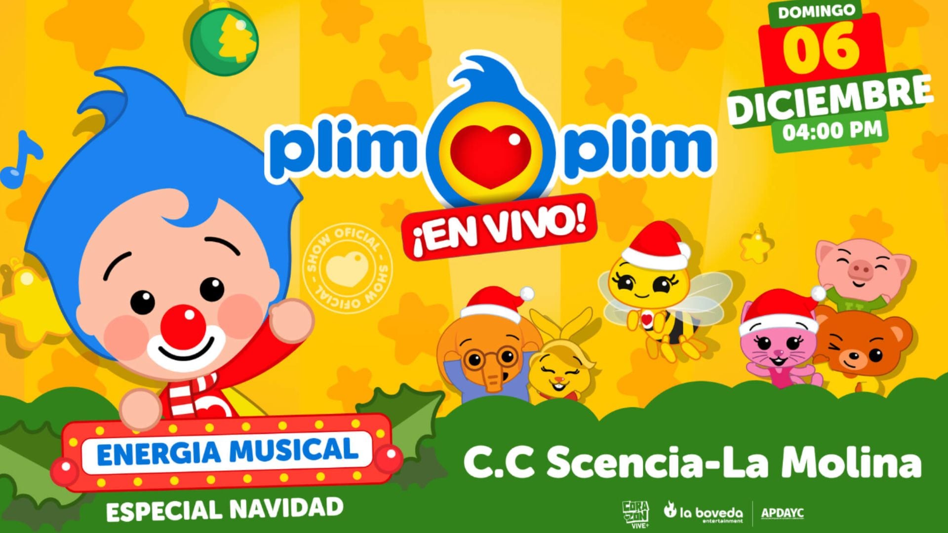 Plim Plim presentará su espectáculo Especial Navidad el domingo 6 de diciembre en La Molina.