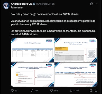 Andrés Forero denunció las presuntas