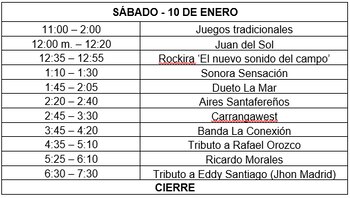 Esta es la programación del