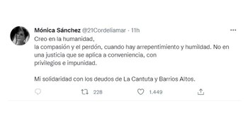 Mónica Sánchez en contra de