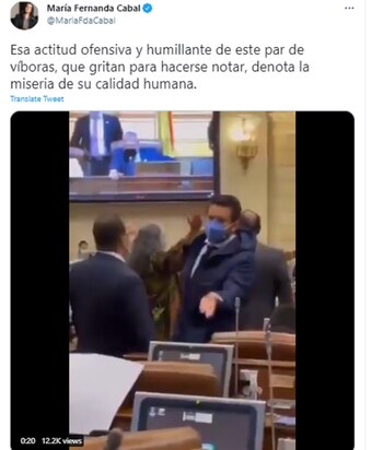Tweet de María Fernanda Cabal