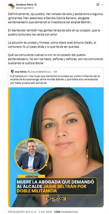 El presidente Gustavo Petro se