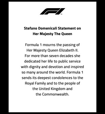 Homenaje a la Reina Elizabeth en la F1