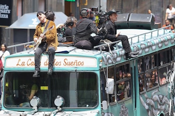 U2 filmó su nuevo video musical en la CDMX. FOTO: EDGAR NEGRETE LIRA/CUARTOSCURO.COM