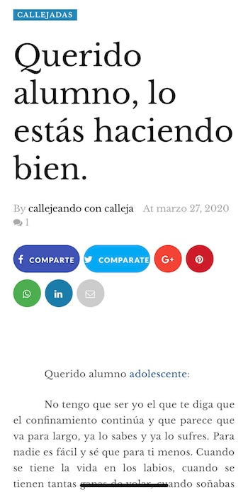 La carta publicada en su