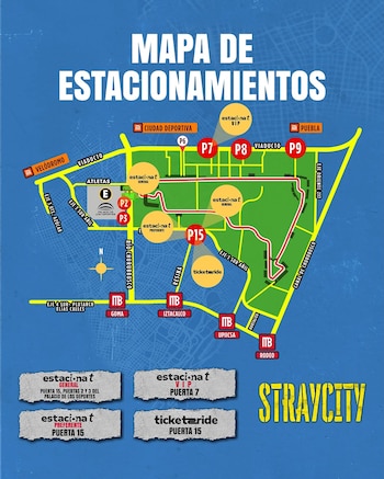 Mapa de estacionamientos. (Instagram: ocesa_kpop)