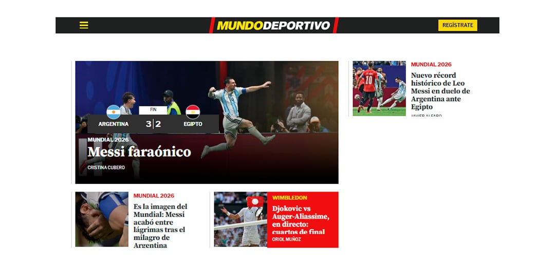 La portada de Mundo Deportivo en España