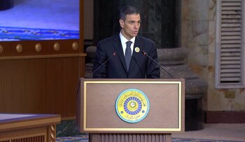 Pedro Sánchez en su intervención