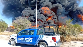 Se teme que el incendio provoque daños ambientales. @SSPCSLP