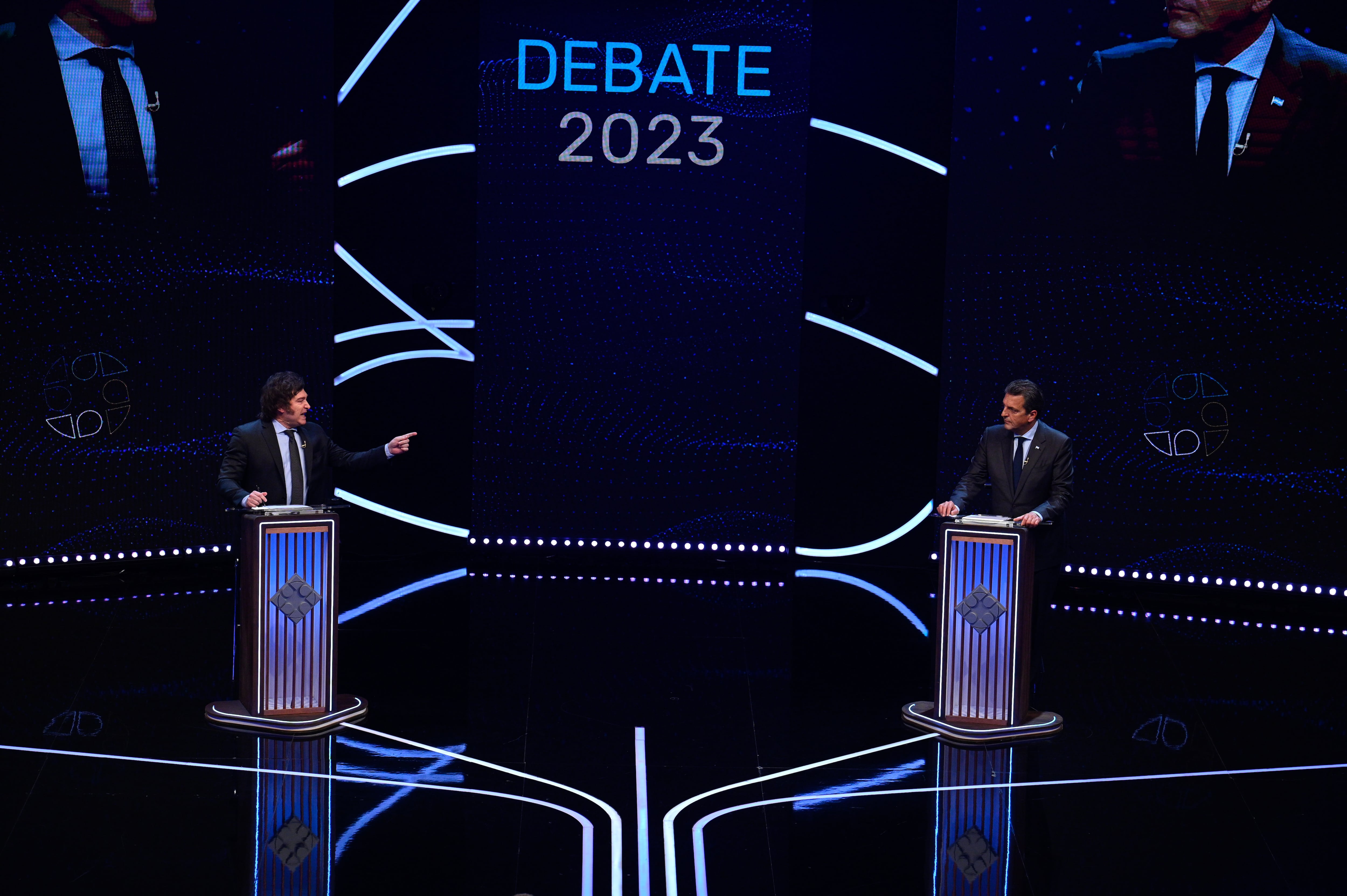 Debate presidencial entre Javier Milei y Sergio Massa
